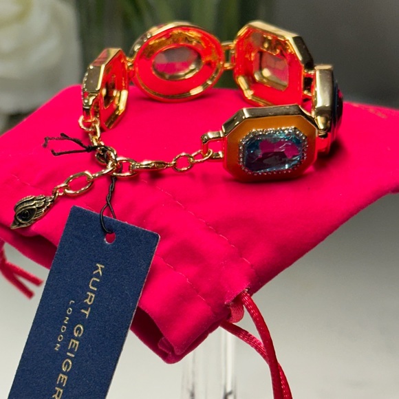 Kurt Geiger Gold Bracelet with Vibrant Gemstones - Picture 4 of 6
